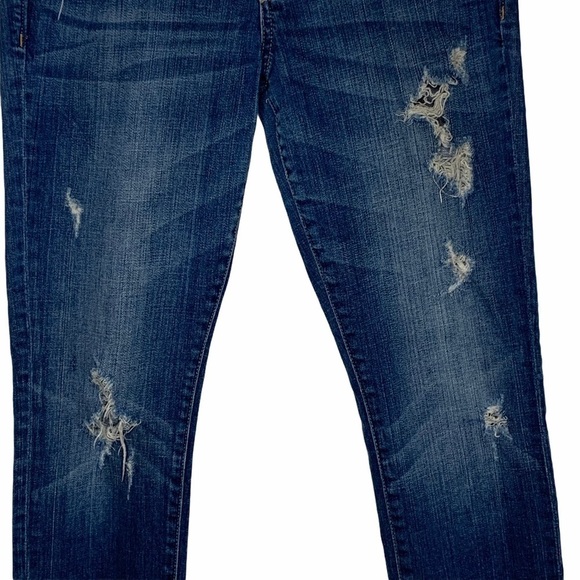 Abercrombie & Fitch Perfect Stretch Skinny Mid Rise Distressed Jeans Size 4 R - Picture 4 of 14